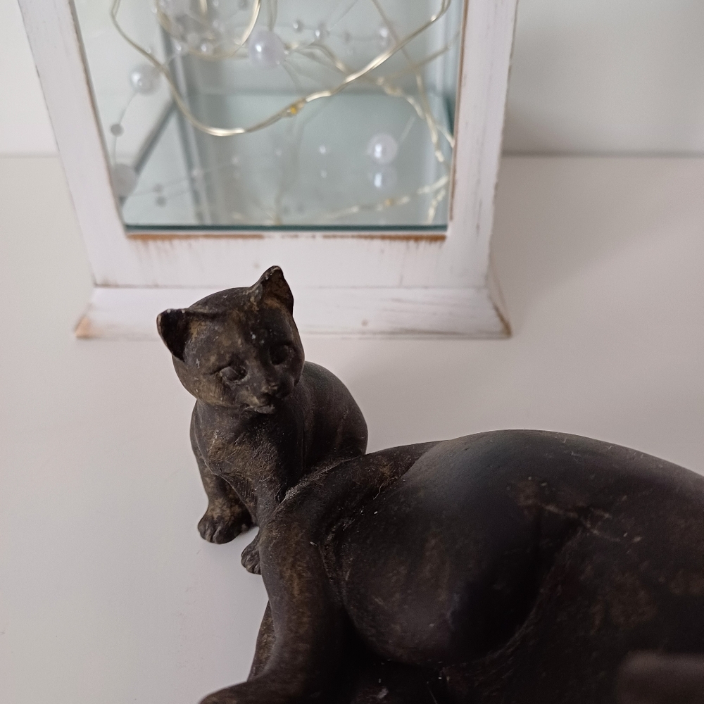 Cute Black Cat Mom And Kitten Baby - Picture 3 of 13